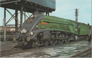 Eisenbahnpostkarte LNER A4 60024 Kingfisher Exmouth Abzweigschuppen 1966 LCGB Tour - Bild 1 von 1