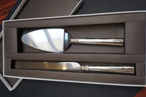 Vera Wang & Wedgwood Cake Knife and Sever Set *Stainless Steel * Infinite Love - Picture 1 of 12
