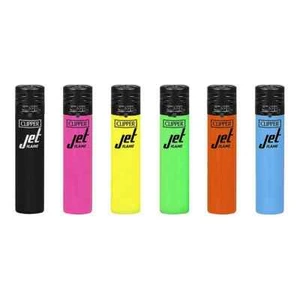 Clipper ROUND Jet Lighters Set Metal Top Windproof Flame Refillable Shiny - Picture 1 of 9
