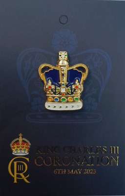 Hm King Charles Iii St Edwards Crown Enamel Pin Coronation 2023 • 39.48€