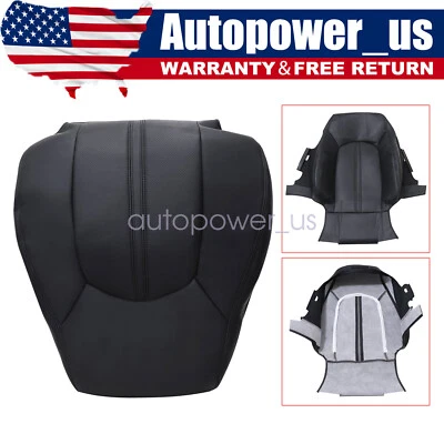 Cubierta de asiento de cuero perforado para Cadillac CTS 2008-2013 parte superior de pasajero negra Foto 1 de 4