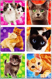 Pegatinas para gatos x 6 - Tablas de maestro/recompensas - Pegatinas para gatitos estilo libro de recortes 1 - Imagen 1 de 2