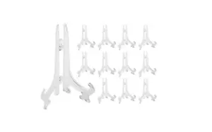 12 Pack 5" Display Stand Clear Plastic Easel Plate Holder Picture Art Photo Home - Picture 1 of 8