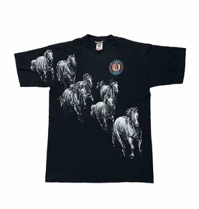 Vintage 90s All Over Print Single Stitch T Shirt Wild Horse Saloon AOP Men SZ M - Picture 1 of 11