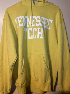 Vtg Champion Tennessee Tech Hoodie Adult Medium Pullover Mens Yellow - Picture 1 of 5