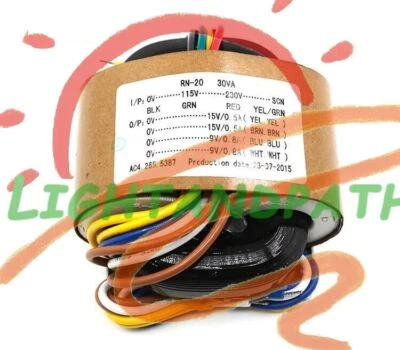 1Pc 115V/230V 30W Audio R-Core Transformer 15V+15V 9V+9V / 15V*2 9V*2 For Preamp - Image 1 of 3