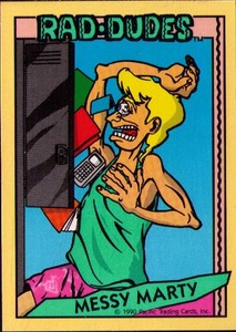 1990 Pacific Rad-Dudes #32 Messy Marty (Puzzle Back)