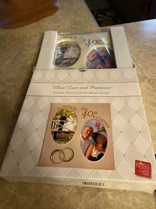 New White Lace and Promises Double Opening 40th Anniversary frame - Picture 1 of 4