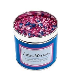 1x240g Highly Scented Handmade Tin Candle LOTUS BLOSSOM vanilla caramel bergamot - Picture 1 of 3