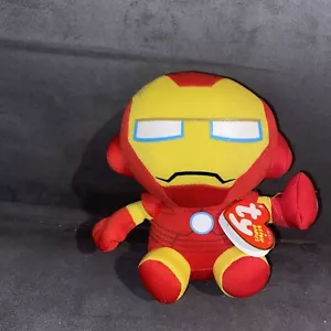 Ty Marvel Iron Man Beanie Baby Plush Soft Toy 6" Avengers New with Tags - Picture 1 of 2