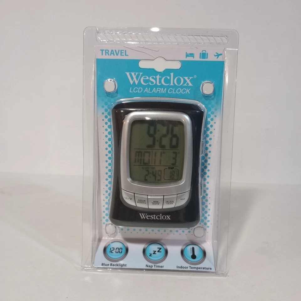 Westclox Travel Alarm Clock with Nap Timer Non Foldable New - Image 1 of 3