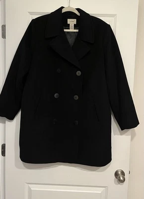 LL BEAN Women’s 1X, Wool Cashmere Peacoat Lined Thinsulate Nautical Theme Turkey - Image 1 of 4