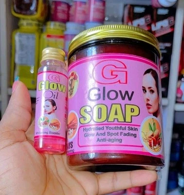 G Glow Jabón 7 Días Blanqueamiento de la Piel y Aceite Brillo, Jabón Anti Envejecimiento Desvanecimiento de Manchas 500g Foto 1 de 4