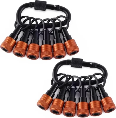 Bit Holder Key Chain 12 Pcs Set, 1/4 Inch Socket Hex Shank Bit Holders Keychain - Image 1 of 4