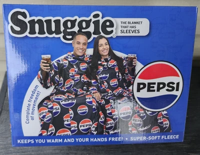 Snuggie Pepsi Cola Soda 71 x 54" Super Soft Fleece Blanket W/Sleeves NIOB - Image 1 of 4