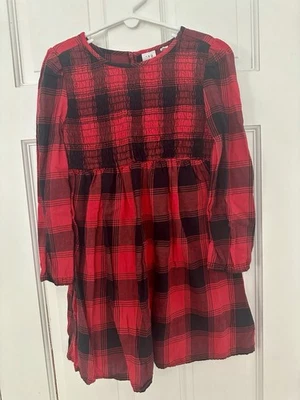 Vestido Gap Niños Niñas Negro Y Rojo Franela a Cuadros Manga Larga Talla S 6/7 Foto 1 de 4