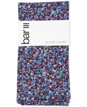 Bar Iii Mens Skinny fit Tie Necktie One Size Burgundy Red Blue Floral - Image 1 of 1