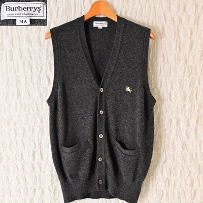 Men size M Vest U2 Men Ma Burberry Burberrys Gray Wool Vest Tops Original - Image 1 of 4