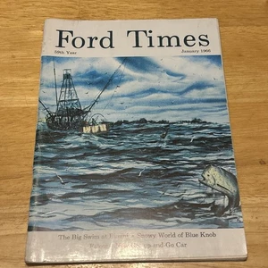 1966 January Ford Times Magazine Falcon Baseball On Snowshoes Bimini Jim Clark - Picture 1 of 22