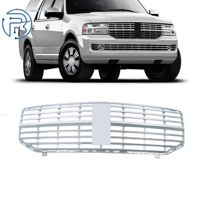 Bumper Grille For Lincoln Navigator 2007-13 2014 Plastic Chrome Front Upper Side Foto 1 de 4