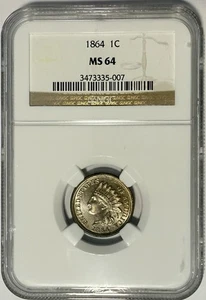 1864 Indian Head Cent 1¢ NGC MS64 COPPER NICKEL 📍STRONG STRIKE - LOOKS PL📍 - Picture 1 of 2