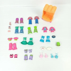 Polly Pocket Bulk Bundle Lot Plastic Dolls Clothes Outfits Accessories - Bild 1 von 10