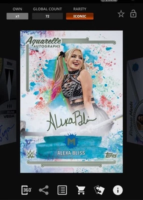 Topps WWE Slam Alexa Bliss Iconic💫Motivo Verde Acuarela Sig {DIGITAL} Foto 1 de 2
