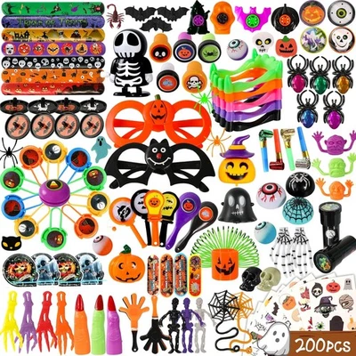 MGparty 200 Pcs Halloween Party Favors Bulk For Kids Orange, Black, Purple  - Image 1 of 4