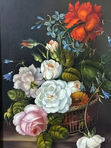 PINTURA AL ÓLEO FLORES BODEGÓN OSKAR F. KNAPP (1914-1987) - Imagen 1 de 14