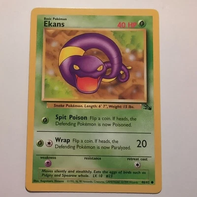 Ekans - Pokemon TCG Karte - Fossil - 46/62 - 1999 - English - Bild 1 von 2