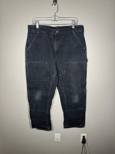 Vintage Carhartt B01 BLK Black Double Knee Pants Size 36x29 Distressed USA Made - Bild 1 von 11