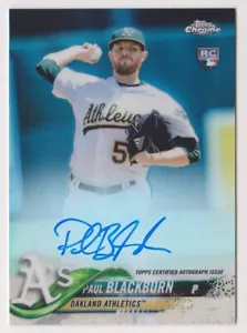 PAUL BLACKBURN 2018 Topps Chrome Baseball Refractor AUTO Rookie Card #089/499 - Picture 1 of 2