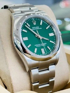 Rolex Oyster Perpetual OP 36mm 126000 Factory Green Dial Oyster Bracelet UNWORN - Picture 1 of 10