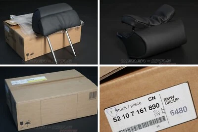 7161890 Headrest Comfort Seat Front Leather Nevada Black New OEM BMW X5 E70 - Image 1 of 4