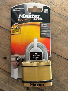 Master Lock 64mm Excell Shackle Octagonal Master Padlock Lock M15BDAU - Picture 1 of 3