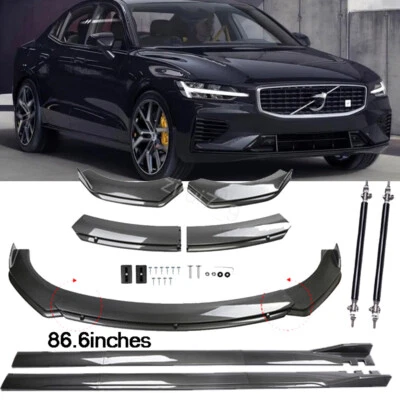 Carbon Fiber Style Front Bumper Lip Spoiler&Side Skirt For Volvo S40 S60 S70 S80 Foto 1 de 4