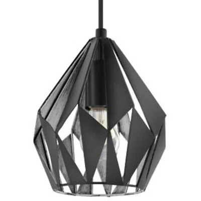 Мини-кулон Eglo East Village Carlton 3 шириной 7-1/2 дюйма, 1 свет матовый черный серебристый - Изображение 1 из 4