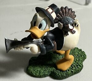 Donald Duck Perpetual Calendar Ceramic Figurine November Thanksgiving Damaged