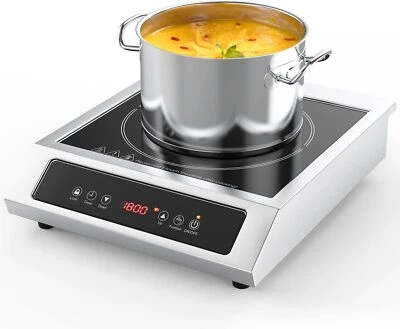 Commercial Electric Induction Cooktop Electric Hot Plate Touch Screen 1800W 110V