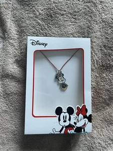 Disney Minnie Mouse Girls Fashion Jewelry Enamel Pendant Necklace 19" Chain - Picture 1 of 2