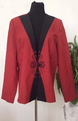 Chaqueta Blazer Perceptions N.Y.K Mujer Carrera Roja 100% Poliéster Talla 18T Nueva con Etiquetas Foto 1 de 4