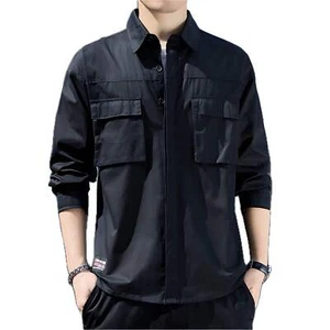 Trendy Summer Thin Style Korean Loose Lapel Shirt for Men with Long Sleeves in B - Picture 1 of 25