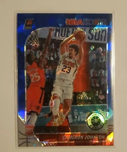 2019-2020 NBA Hoops Premium Stock Cameron Johnson Blue Cracked Ice Prizm - Picture 1 of 12