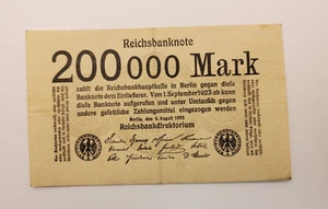 German 1923 200000 MARK VG CIRC OLD BANKNOTE - Picture 1 of 2