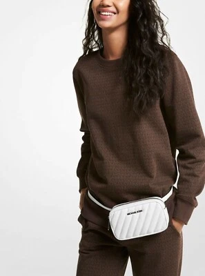 Bolso Cinturón Convertible Michael Kors Rosa Acolchado Blanco Plata 35T0SXOC1I $348 Foto 1 de 4