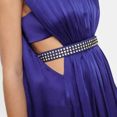 NWT$3,700 Stella McCartney Cutout Strong-Shoulder Satin Cape Gown Sz IT 46 US 10 - Imagem 1 de 4