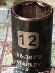 Stanley Black chrome 12mm Regular socket 3/8 Drive - Bild 1 von 5