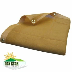 (Beige/Tan HD Mesh Tarp Net Sun Shade Fence Screen Patio Breathable 6oz Material - Picture 1 of 5