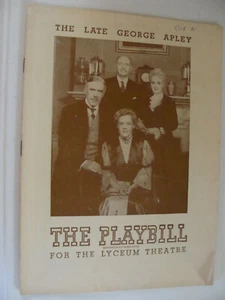 1945 NY Playbill The Late George Apley Leo G Carroll Percy Waram George Kaufman - Picture 1 of 2