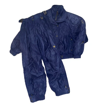 De Colección Descente Mujer Chaqueta de Esquí Pantalones Conjunto Traje de Esquí Azul Marino Talla 8 Pantalones 26 Japón Foto 1 de 4